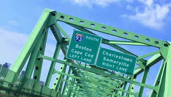 Entering Boston bridge/sign
