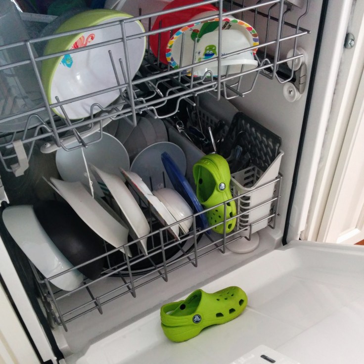 Shoes in dishwasher