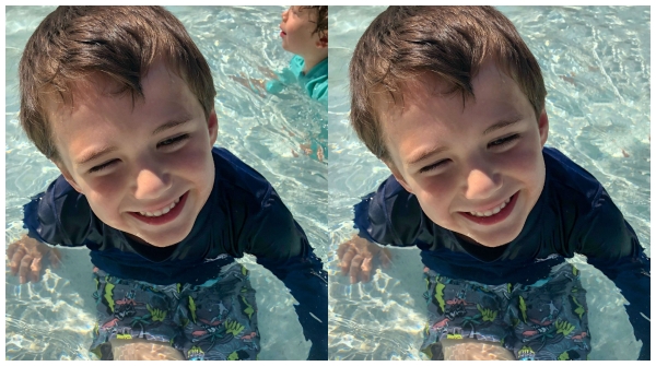 Reece at the pool - photo editing w/ retouch